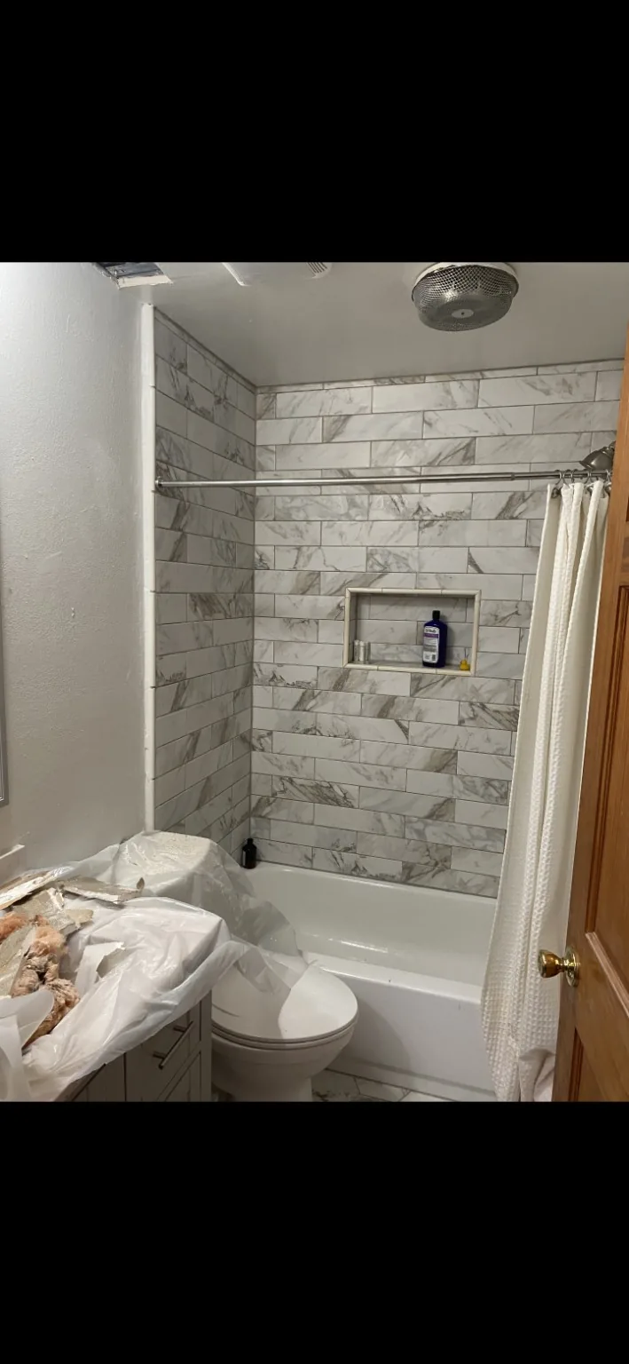 Tiled tub and shower project